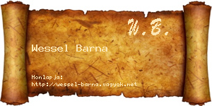 Wessel Barna névjegykártya